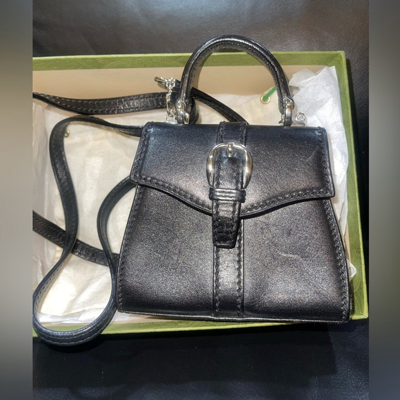 Gucci Vintage Leather Mini Shoulder Bag early 1990’s in box, COA - Picture 2 of 9